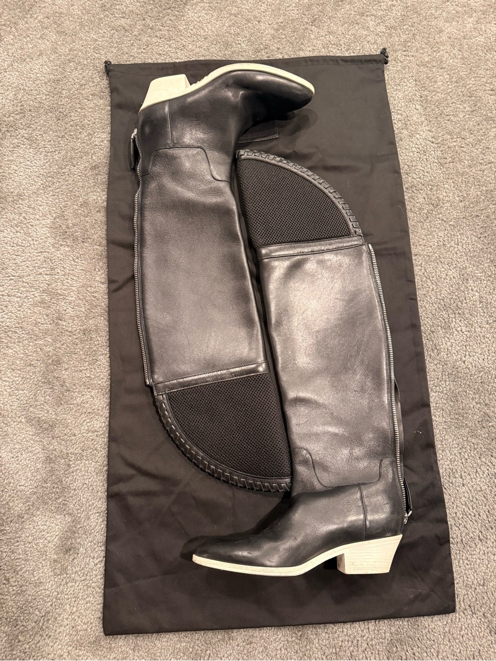 Alexander Wang Over The Knee Leather Boots Size 7
